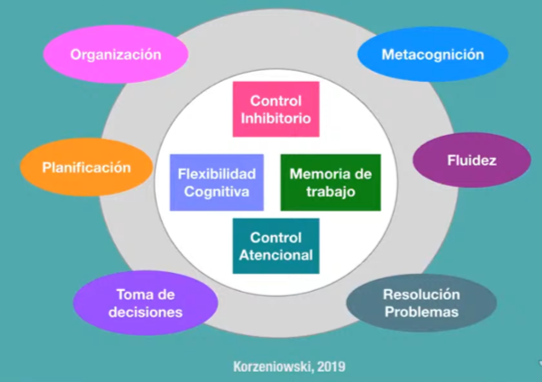 Gráfico sobre Funciones Ejecutivas según Dra. Celina Korzaniowski 